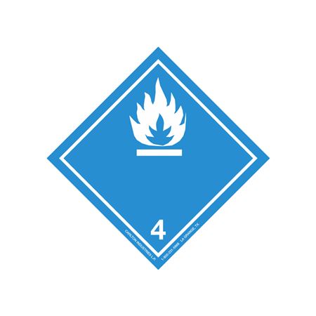 GHS Class 4 (White Flame) Transport Pictogram 4"